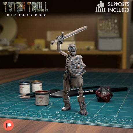 The Skeleton Wizard Miniature | B - Tabletop RPG & D&D miniature. Perfect for wargaming & collectors