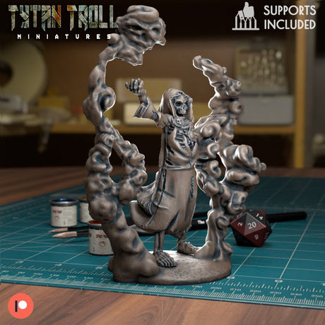 The Skeleton Wizard Miniature | D - Tabletop RPG & D&D miniature. Perfect for wargaming & collectors