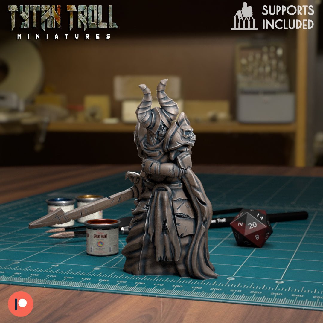 The Skeleton Wizard Miniature | E - Tabletop RPG & D&D miniature. Perfect for wargaming & collectors