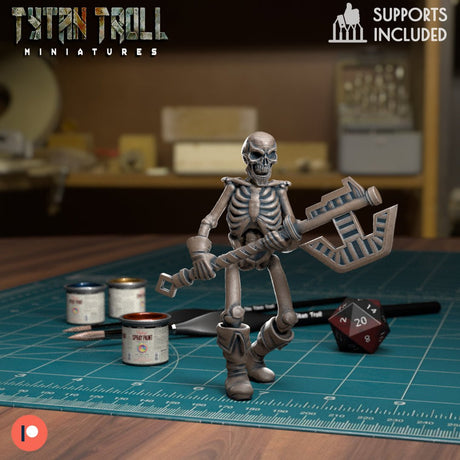The Skeleton Wizard Miniature | F - Tabletop RPG & D&D miniature. Perfect for wargaming & collectors