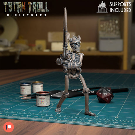 The Skeleton Wizard Miniature | G - Tabletop RPG & D&D miniature. Perfect for wargaming & collectors