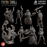 The Skeleton Wizard Miniature | set of 8 - Tabletop RPG & D&D miniature. Perfect for wargaming & collectors