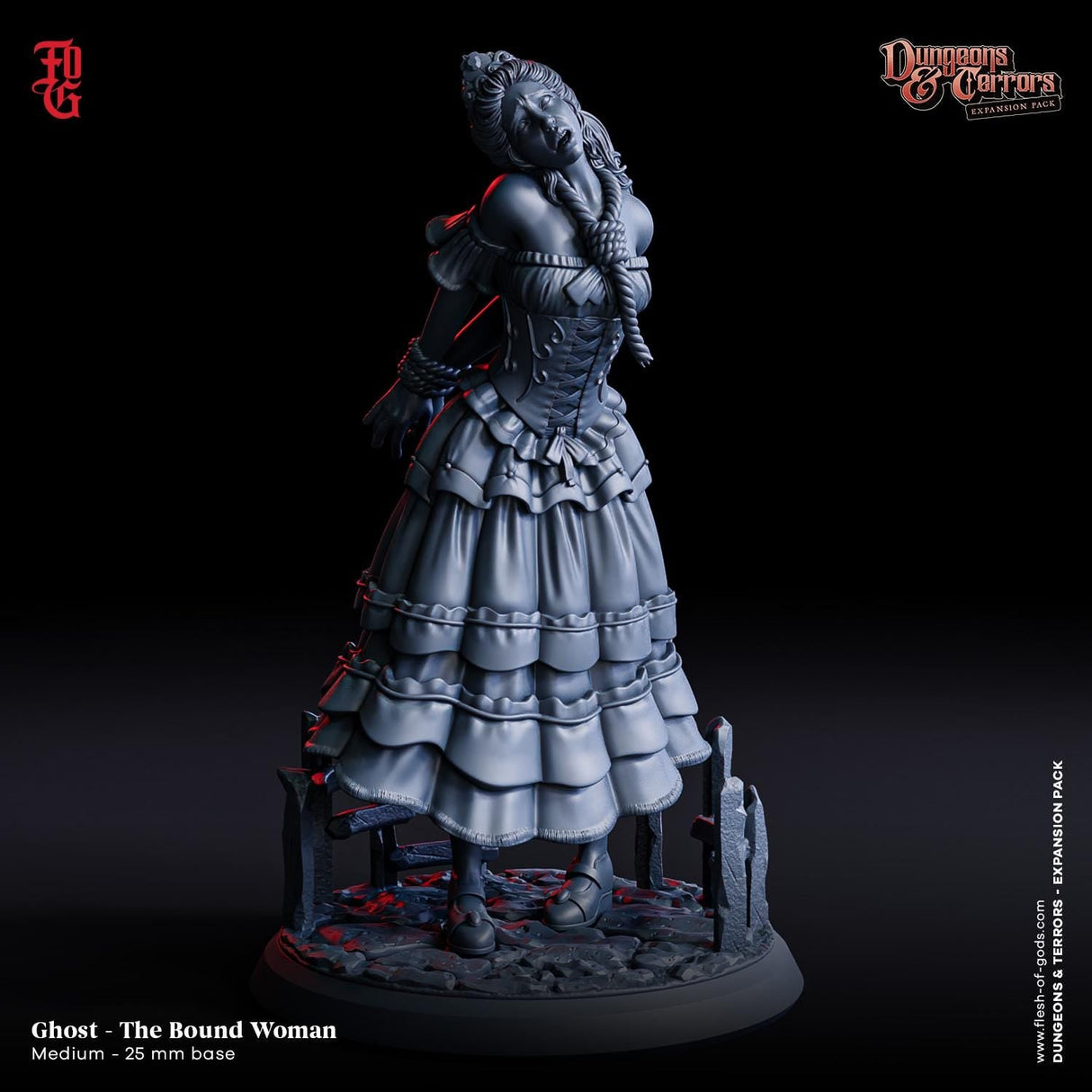 The Torn undead Prince, The Shadow Sister Miniature | The Bound Woman - Tabletop RPG & D&D miniature. Perfect for wargaming & collectors