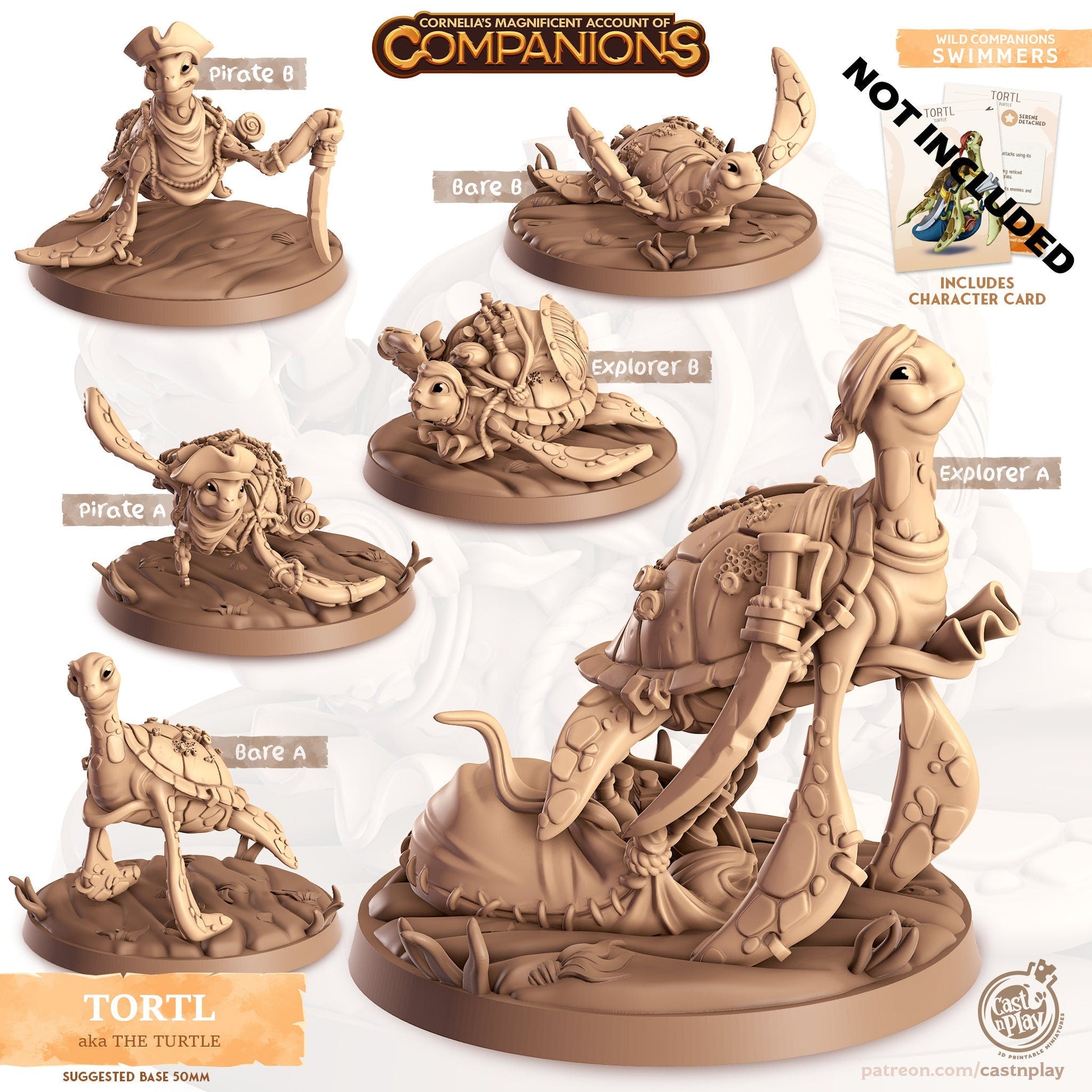 The Turtle Companion Miniature - Bare A - 32mm