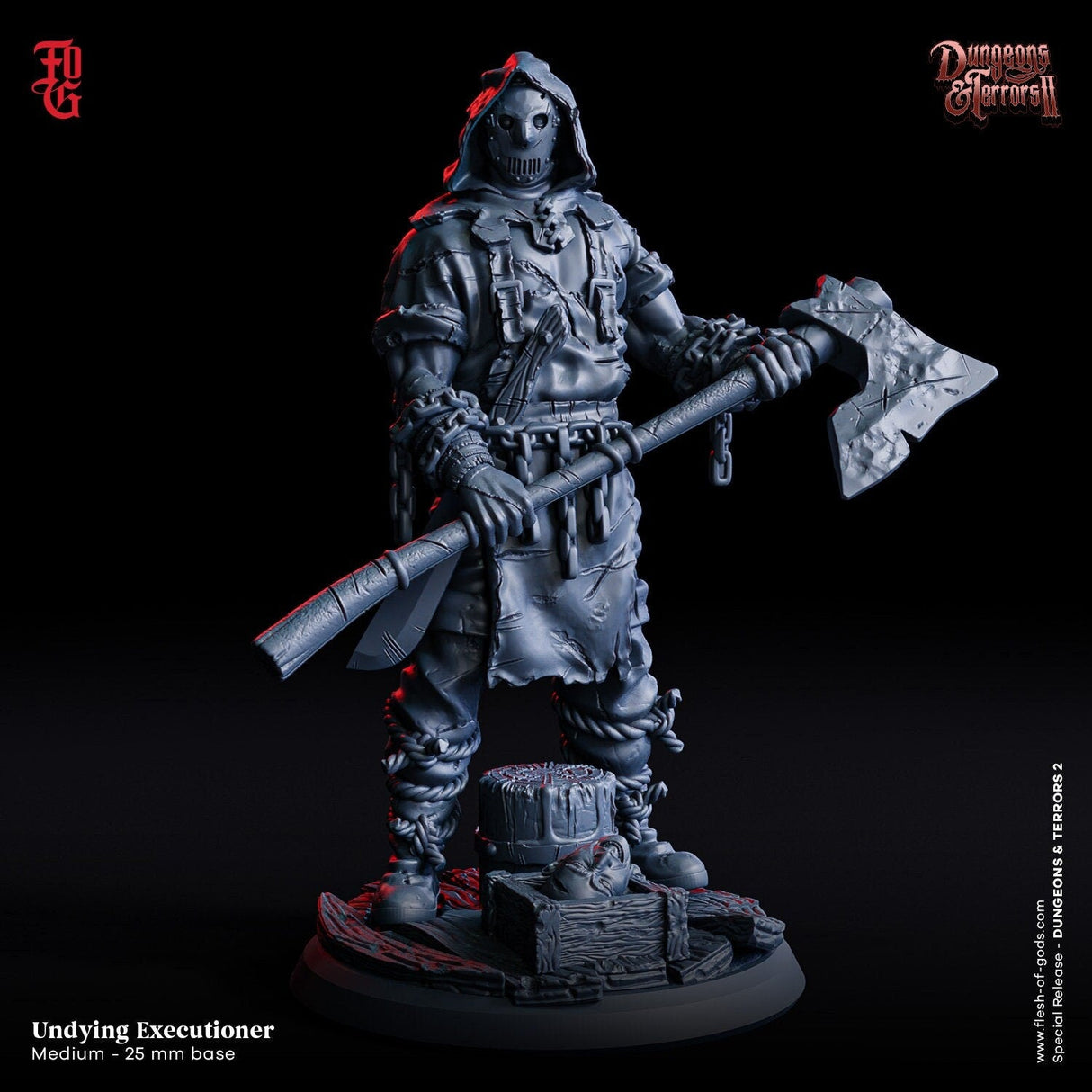 The Undying Executioner Miniature | Undying Executioner - Tabletop RPG & D&D miniature. Perfect for wargaming & collectors