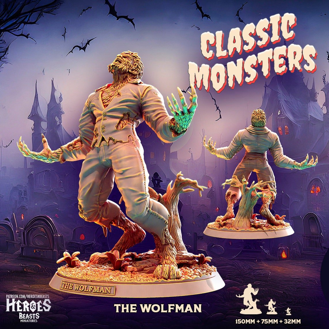 The Wolfman Miniature | The Wolfman - Tabletop RPG & D&D miniature. Perfect for wargaming & collectors