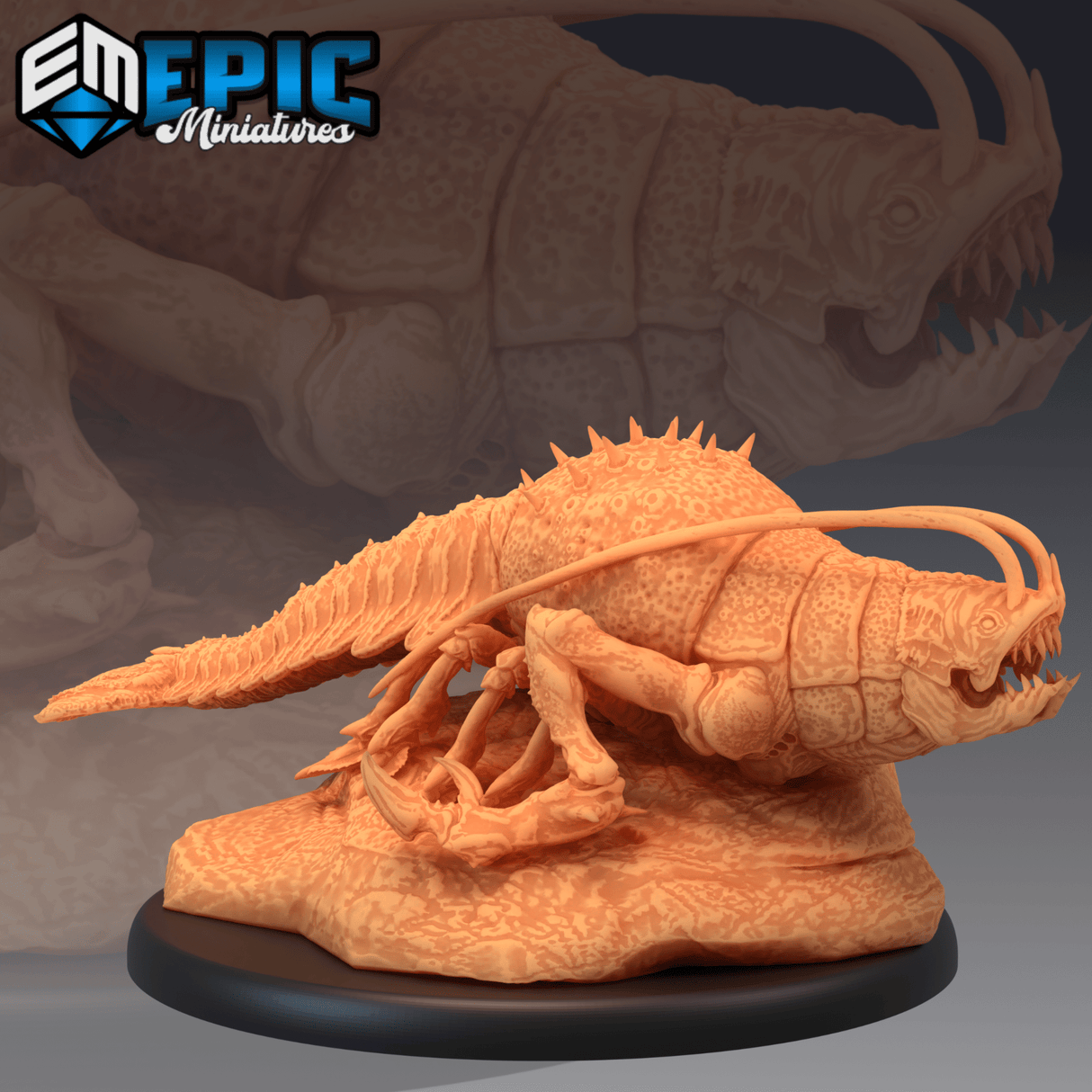 Thermal Shrimp Miniature | A - Tabletop RPG & D&D miniature. Perfect for wargaming & collectors