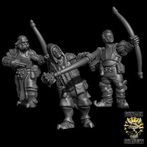 Thugs with Bows Miniature | Set of 3 - Tabletop RPG & D&D miniature. Perfect for wargaming & collectors