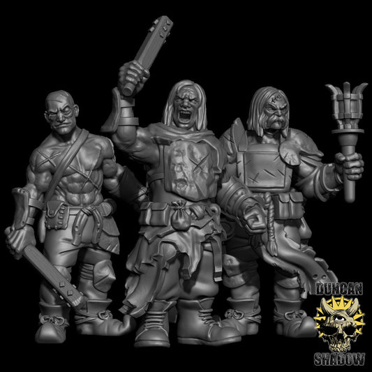 Thugs with Clubs Miniature - Set of 3 - 32mm