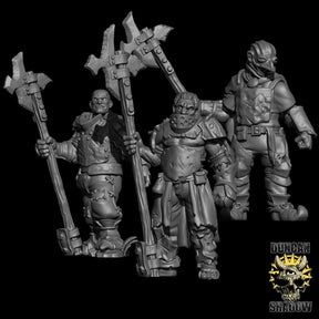Thugs with Polearms Miniature | Set of 3 - Tabletop RPG & D&D miniature. Perfect for wargaming & collectors