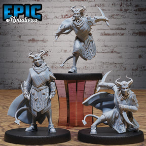 Tiefling Assassin Miniature | Set of 3 - Tabletop RPG & D&D miniature. Perfect for wargaming & collectors
