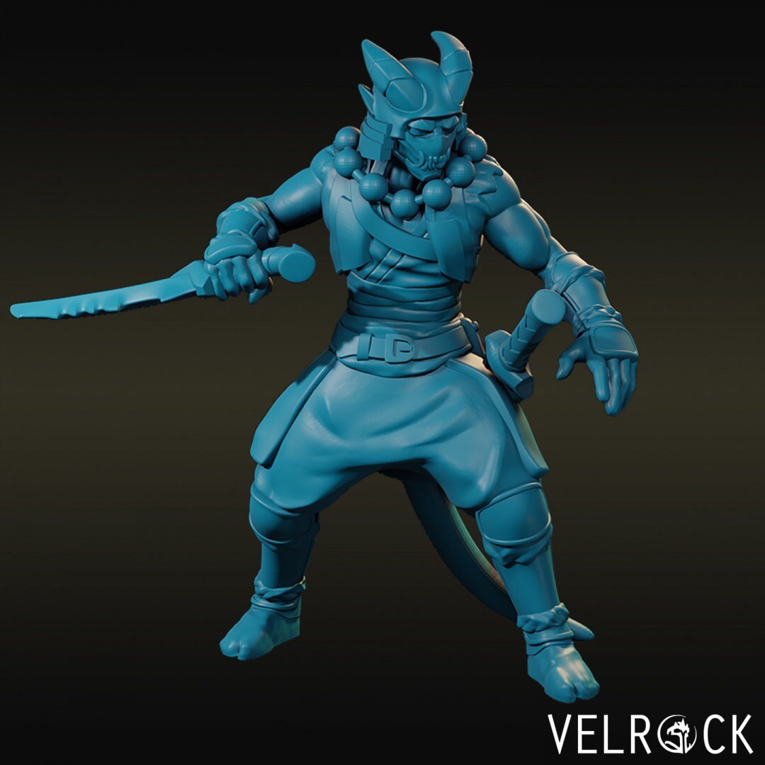 Tiefling Ninja Miniature | D - Tabletop RPG & D&D miniature. Perfect for wargaming & collectors