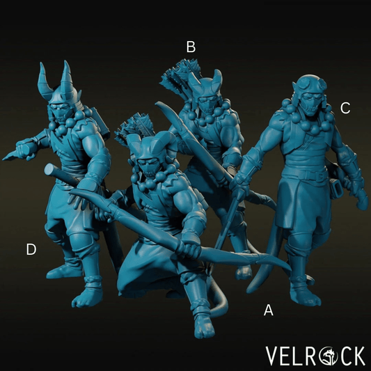 Tiefling Ninja Miniature - set of 4 - 28mm