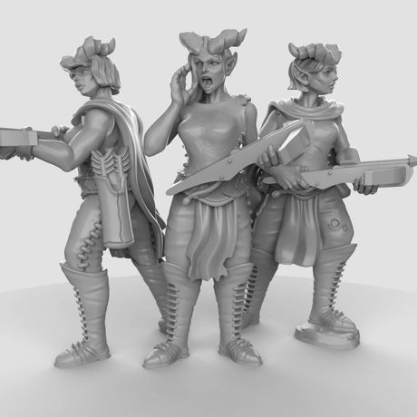 Tiefling Pirate Set 2 Miniature | Set of 3 - Tabletop RPG & D&D miniature. Perfect for wargaming & collectors
