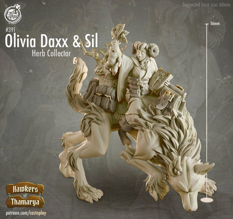 Tiefling Riding Wolf Miniature | A - Tabletop RPG & D&D miniature. Perfect for wargaming & collectors