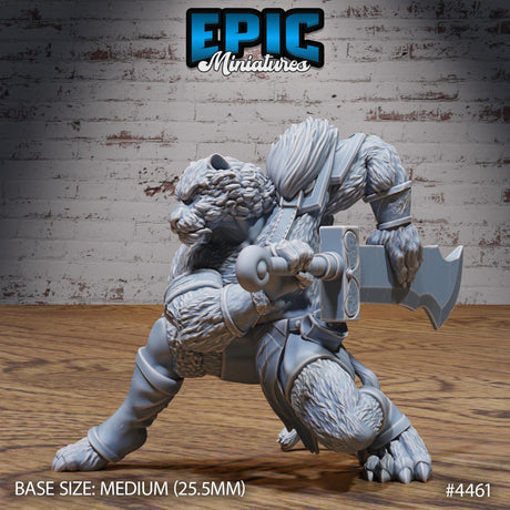 Tiger Folk Adventurer Miniature | 4461 - Tabletop RPG & D&D miniature. Perfect for wargaming & collectors