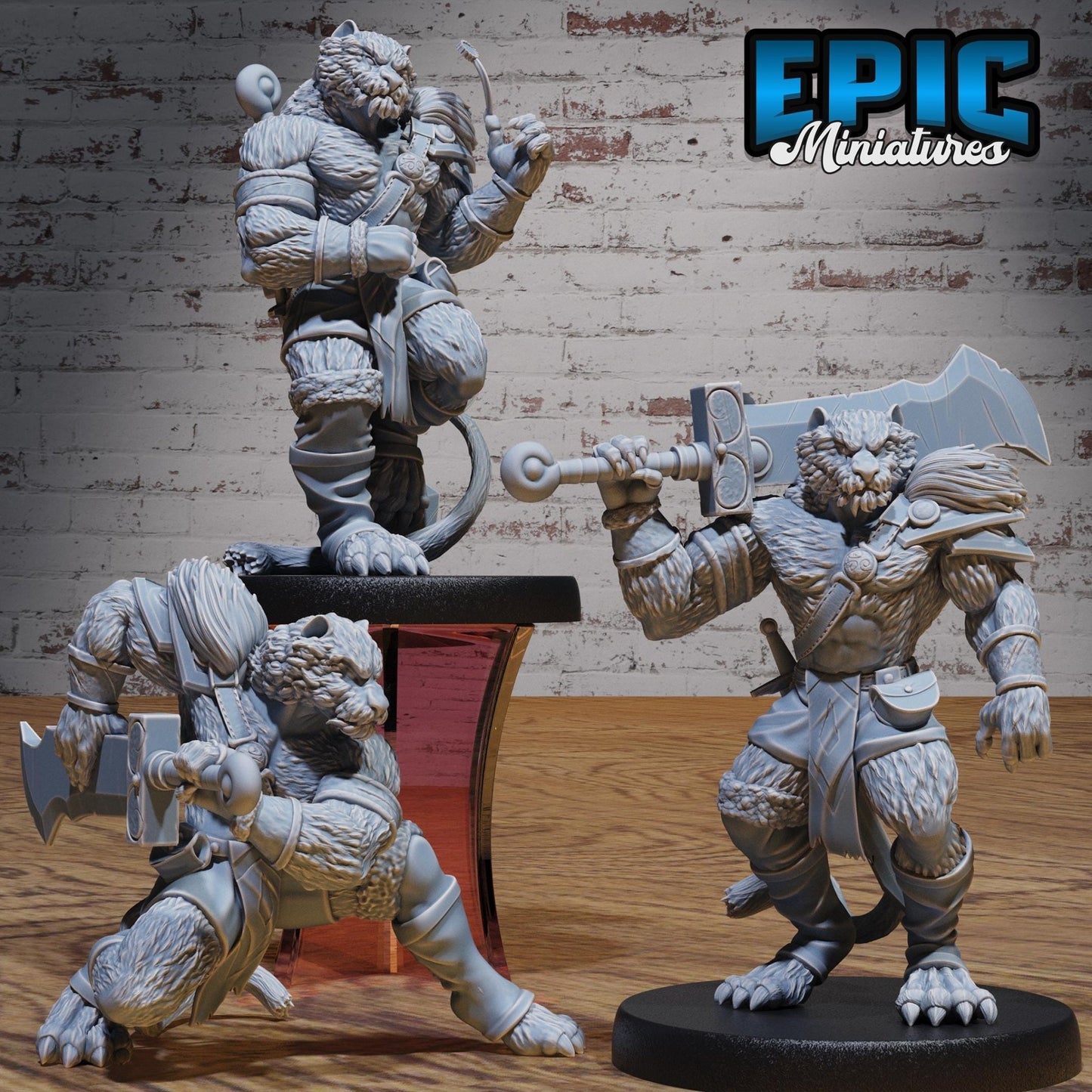 Tiger Folk Adventurer Miniature - Full Set All Models - 32mm