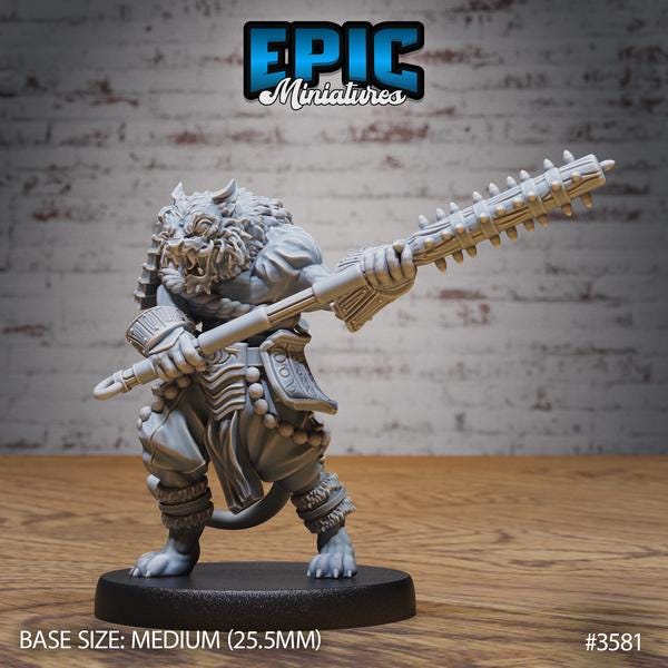 Tiger Folk Samurai Miniature | 3581 - Tabletop RPG & D&D miniature. Perfect for wargaming & collectors