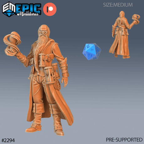 Time Wizard Miniature | A - Tabletop RPG & D&D miniature. Perfect for wargaming & collectors