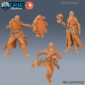 Time Wizard Miniature | Set of 3 - Tabletop RPG & D&D miniature. Perfect for wargaming & collectors