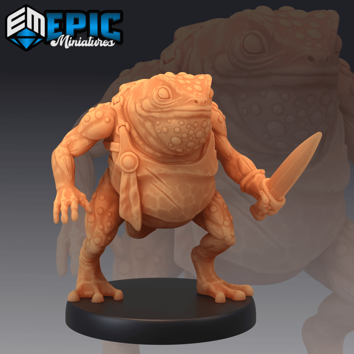 Toad Frog Miniature | A - Tabletop RPG & D&D miniature. Perfect for wargaming & collectors