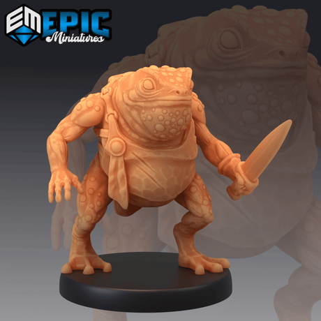 Toad Frog Miniature | A - Tabletop RPG & D&D miniature. Perfect for wargaming & collectors