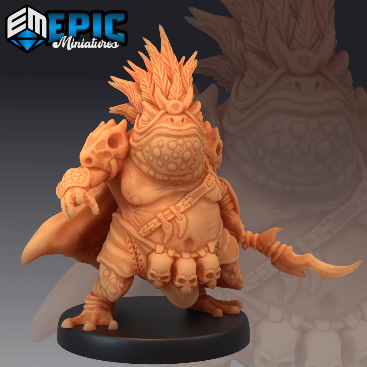Toad Frog Miniature | E - Tabletop RPG & D&D miniature. Perfect for wargaming & collectors