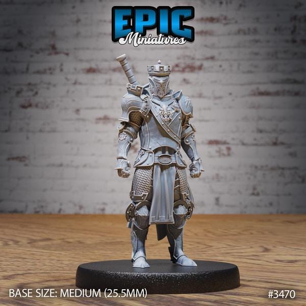 Tower Knight, Paladin Knight, Holy Warrior Miniature - 3470 - 32mm