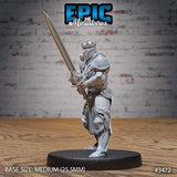Tower Knight, Paladin Knight, Holy Warrior Miniature | 3472 w/sword - Tabletop RPG & D&D miniature. Perfect for wargaming & collectors