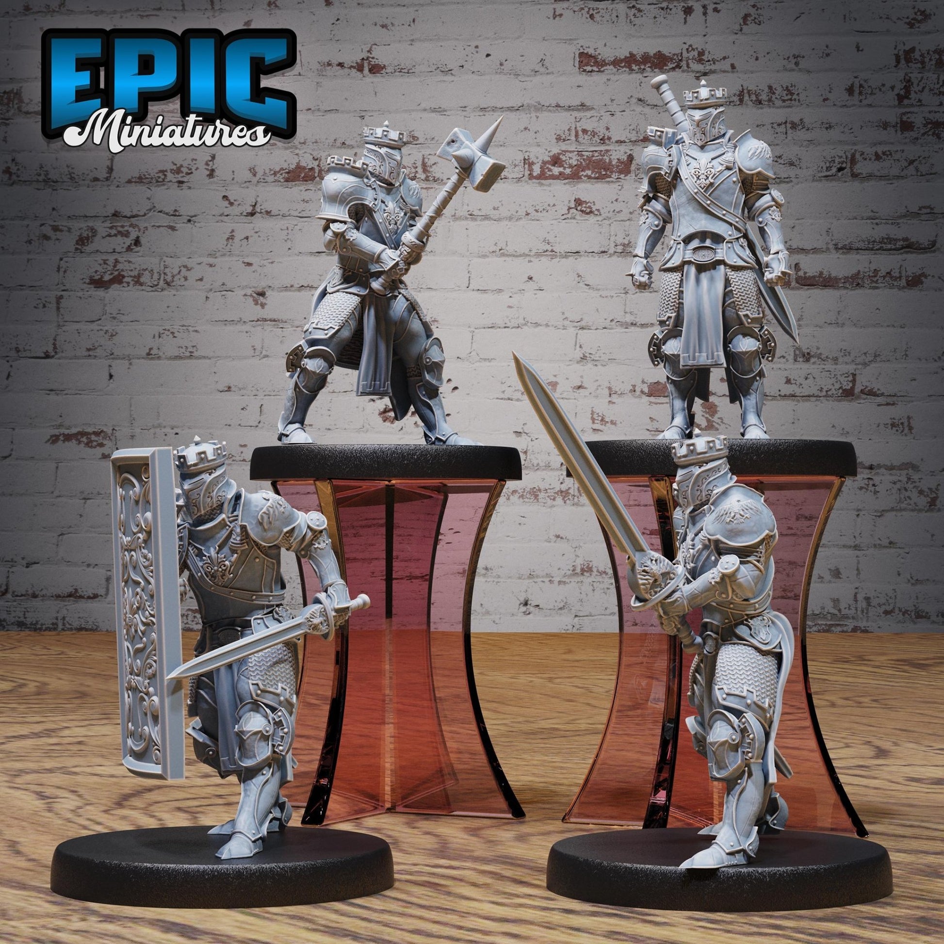 Tower Knight, Paladin Knight, Holy Warrior Miniature - Full Set All Models - 32mm