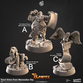 Town Criers Miniature | A - Tabletop RPG & D&D miniature. Perfect for wargaming & collectors