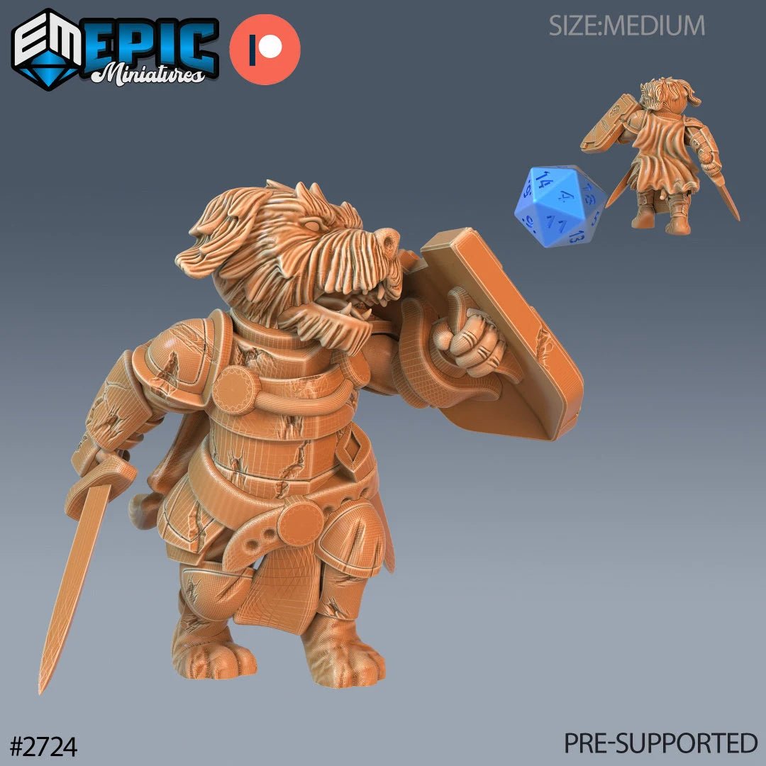 Town Dog Folk Miniature | A - Tabletop RPG & D&D miniature. Perfect for wargaming & collectors