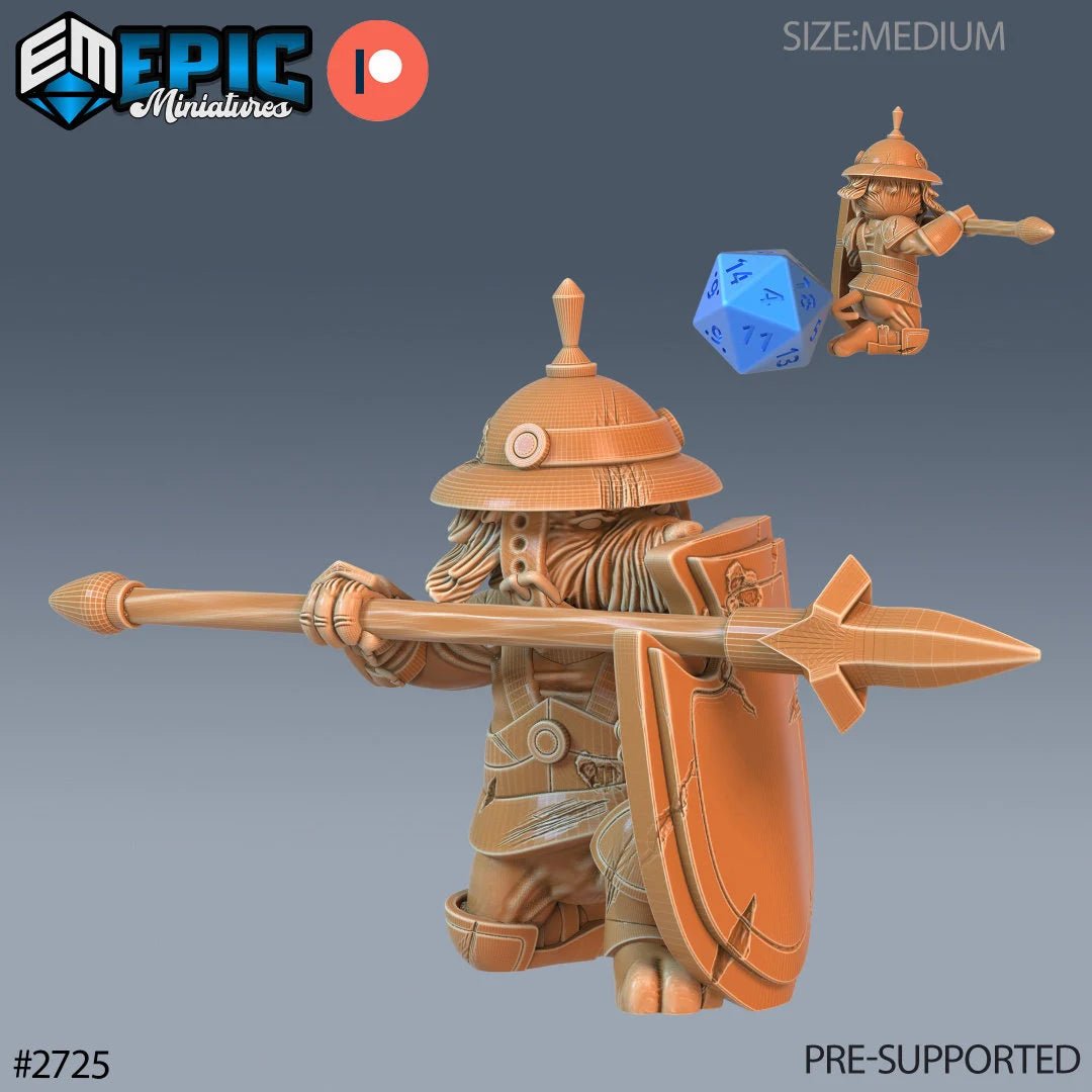 Town Dog Folk Miniature | B - Tabletop RPG & D&D miniature. Perfect for wargaming & collectors
