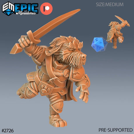Town Dog Folk Miniature | B - Tabletop RPG & D&D miniature. Perfect for wargaming & collectors