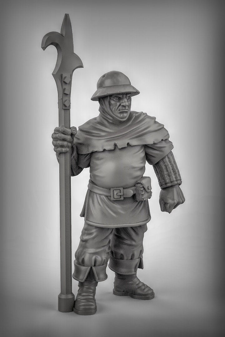 Town Folk Guard Miniature | Middle - Tabletop RPG & D&D miniature. Perfect for wargaming & collectors