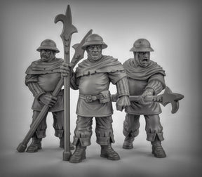 Town Folk Guard Miniature | Set of 3 - Tabletop RPG & D&D miniature. Perfect for wargaming & collectors