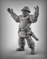 Town Folk Guards Miniature | Middle - Tabletop RPG & D&D miniature. Perfect for wargaming & collectors