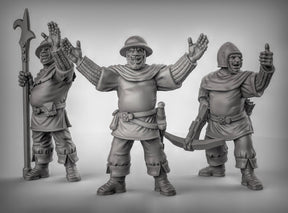 Town Folk Guards Miniature | Set of 3 - Tabletop RPG & D&D miniature. Perfect for wargaming & collectors