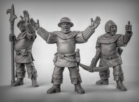 Town Folk Guards Miniature | Set of 3 - Tabletop RPG & D&D miniature. Perfect for wargaming & collectors