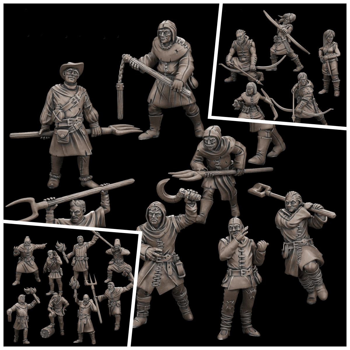 Town Folk Set 3 Miniature | 28mm - Tabletop RPG & D&D miniature. Perfect for wargaming & collectors
