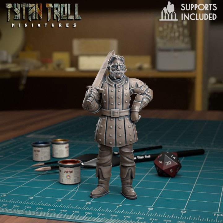 Town Guards Guard 4 Miniature | F - Tabletop RPG & D&D miniature. Perfect for wargaming & collectors