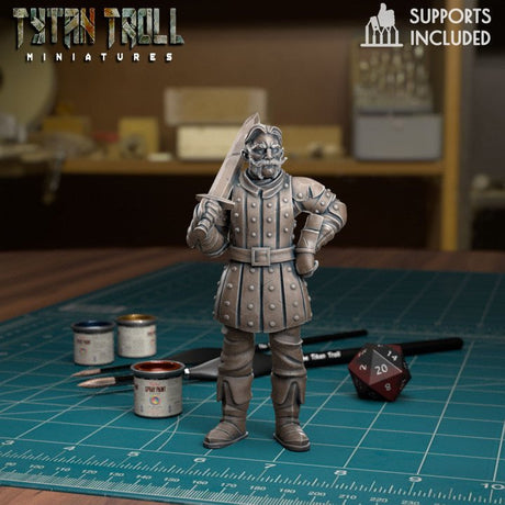 Town Guards Guard 4 Miniature | F - Tabletop RPG & D&D miniature. Perfect for wargaming & collectors