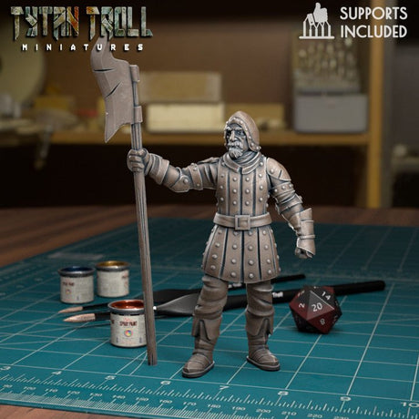 Town Guards Guard 4 Miniature | I - Tabletop RPG & D&D miniature. Perfect for wargaming & collectors