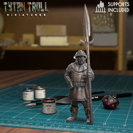 Town Guards Guard 3 Miniature | K - Tabletop RPG & D&D miniature. Perfect for wargaming & collectors