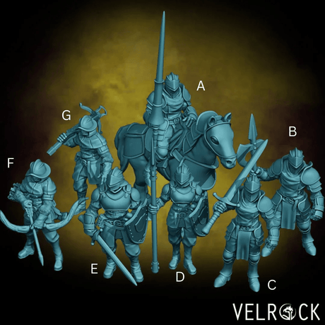 Town Guards Guard Miniature | Set of 7 - Tabletop RPG & D&D miniature. Perfect for wargaming & collectors