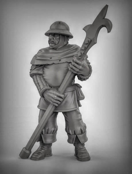 Town Militia Miniature | D0838 (left) - Tabletop RPG & D&D miniature. Perfect for wargaming & collectors