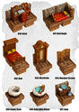 Town Tiles Interior Furniture Pack (MT2 040 to MT2 047) | Set of 8 - Tabletop RPG & D&D miniature. Perfect for wargaming & collectors