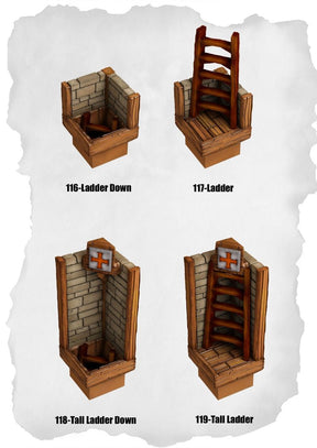 Town Tiles Ladder Pack (MT2 116 to MT2 119) | Set of 4 - Tabletop RPG & D&D miniature. Perfect for wargaming & collectors