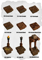 Town Tiles Pathways & Light Fixtures Pack (MT1 010 to MT1 018) | Set of 9 - Tabletop RPG & D&D miniature. Perfect for wargaming & collectors