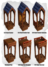 Town Tiles Roof Center Pack (MT1 122 to MT1 127) | Set of 6 - Tabletop RPG & D&D miniature. Perfect for wargaming & collectors